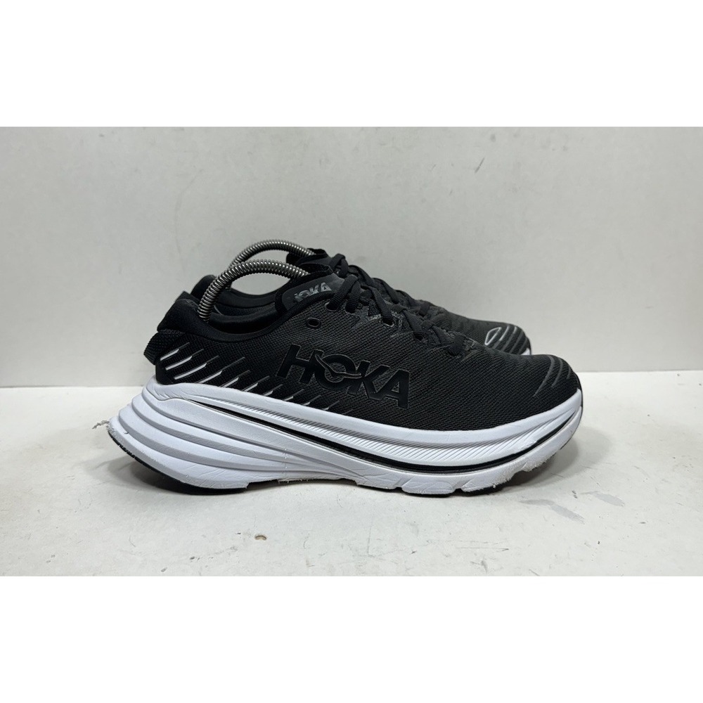 Hoka One One Bondi X Women's Size 9.5 B 1113513 Running Shoes Black White
